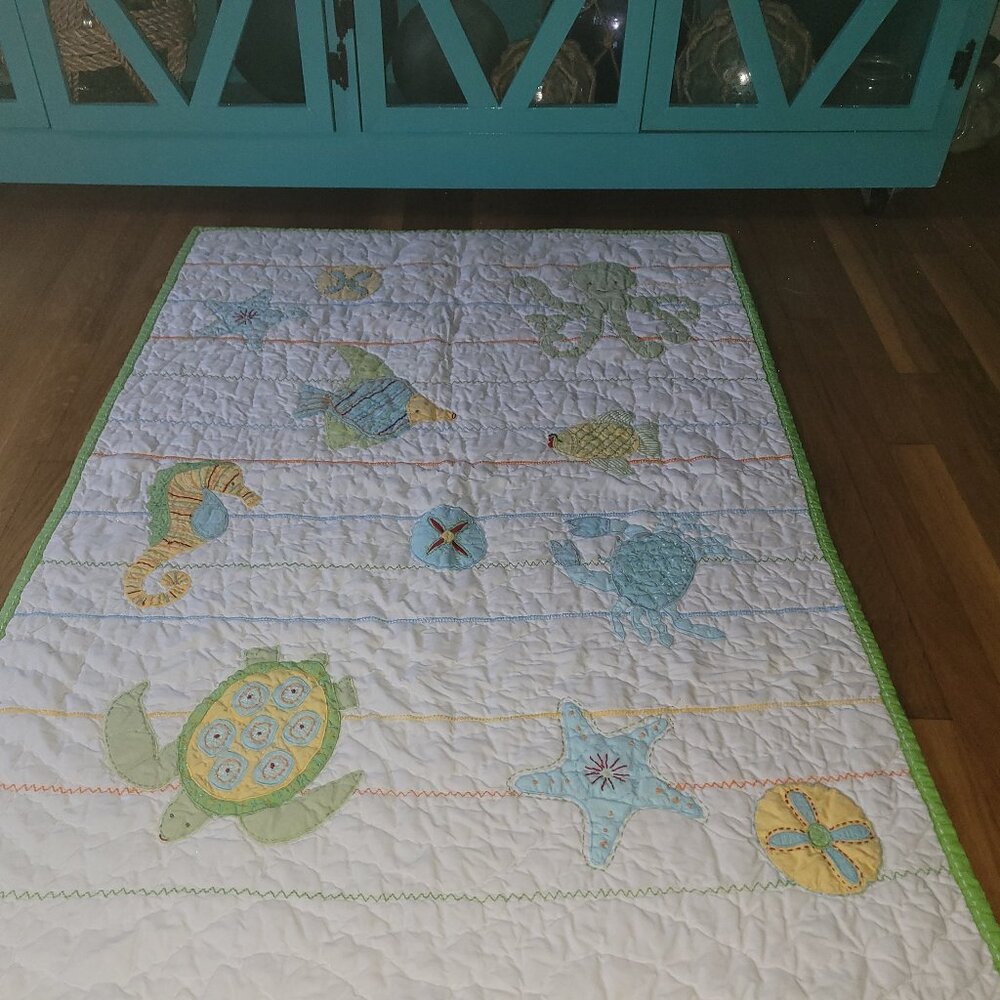 Pottery Barn Kids Under the Sea Toddler/Crib Quilt